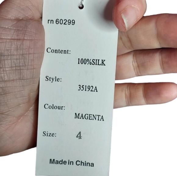 NWT Chetta B Sherrie Bloom Peter Noviello Silk 2 Piece Magenta Formal Outfit - Picture 12 of 13